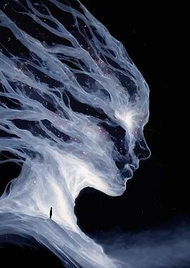Cosmic Being and Human Silhouette
