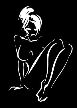 Minimalist Line Art of a Woman