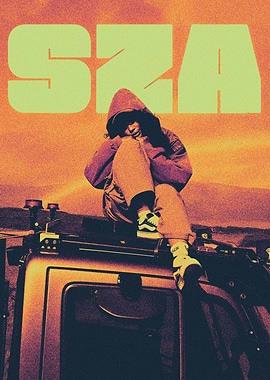 SZA sitting on a car roof