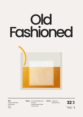 Old Fashioned Cocktail Illustration