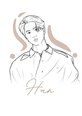 Han Stray Kids Line Art
