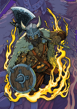 Viking Warrior with Axe and Shield