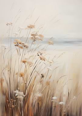 Vintage Field of Wildflowers