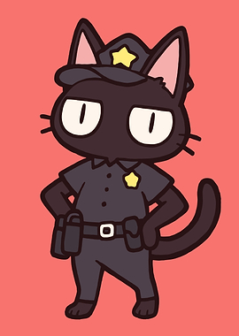 Black Cat Police Officer