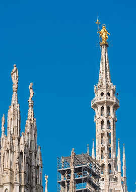 Duomo of Milan, Gothic Spires and Golden Statue