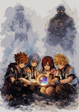 Kingdom Hearts Characters with Crystal Ball