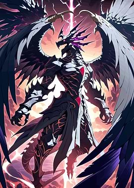 Dark Dragon Warrior with Wings