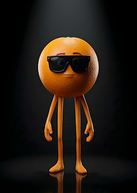 Cool Orange Character with Sunglasses