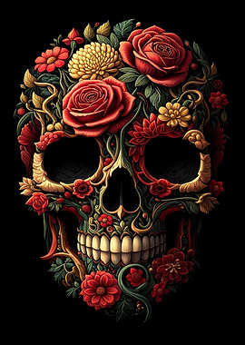 Floral Skull Art