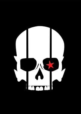 White Skull with Red Star Eye