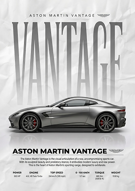 Aston Martin Vantage Car poster