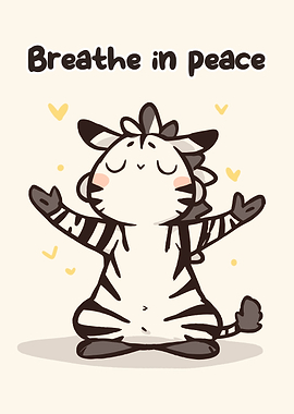 Cute Zebra Meditating