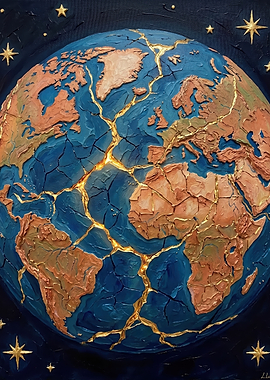 Cracked Earth with Golden Veins