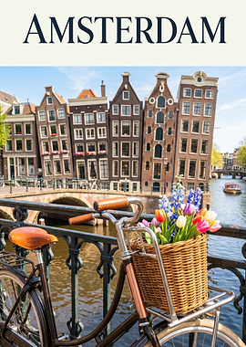 Amsterdam Bicycle with Flowers
