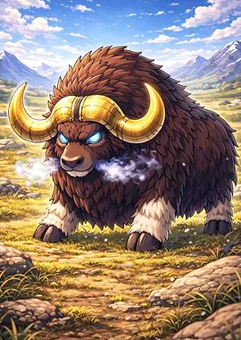 Musk Ox with Glowing Eyes