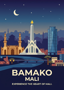 Bamako Mali Cityscape at Night