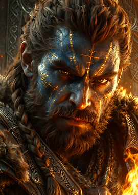 Viking Warrior with War Paint