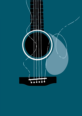 Abstract Acoustic Guitar Art