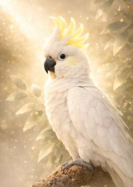 White Cockatoo with Yellow Crest
