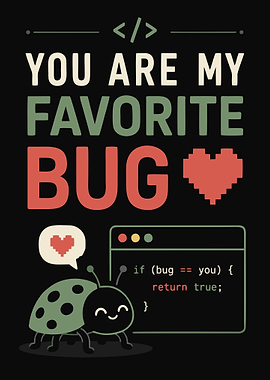 Funny programmer bug love art