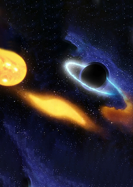 Black Hole and Sun in Space