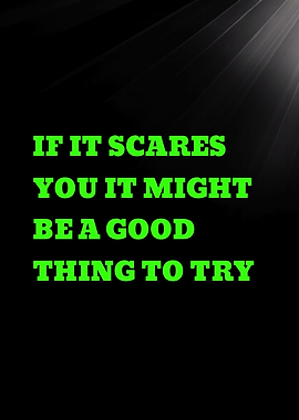'IF IT SCARES YOU IT MIGHT BE A GOOD THING TO TRY