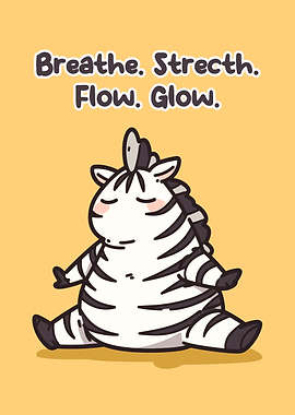 Cute Zebra Doing Yoga