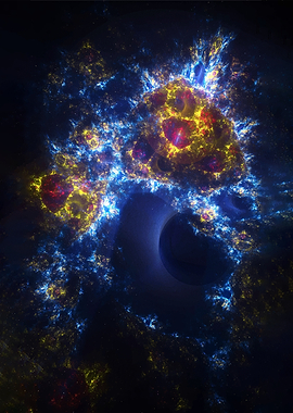 Cosmic Nebula with Black Hole