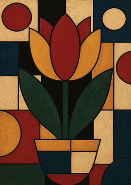 Geometric Tulip in a Pot