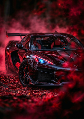 Red Smoke Corvette C8