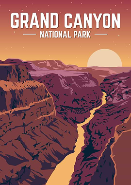 Grand Canyon National Park Vintage Poster