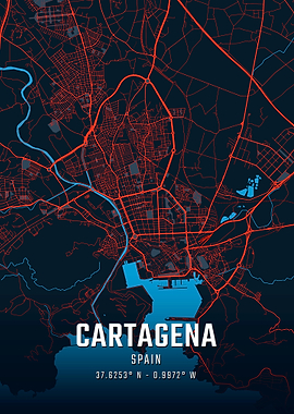 Cartagena Spain City Map