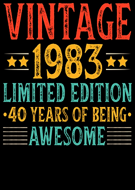 Vintage 1983 Limited Edition Awesome