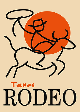 Texas Rodeo Cowboy and Bull