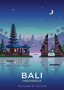 Bali Indonesia Travel Poster