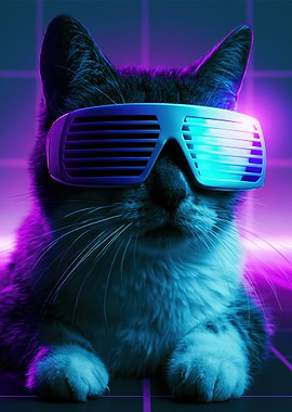 Cat Wearing Retro Sunglasses