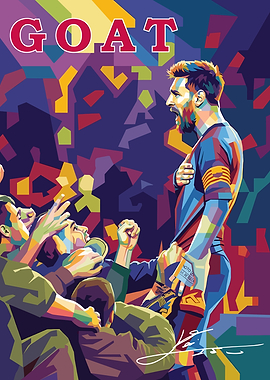 Lionel Messi GOAT Pop Art