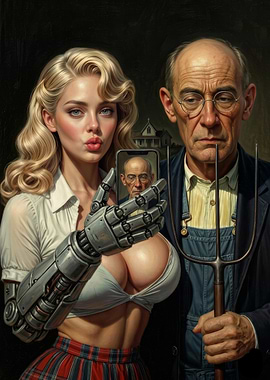 Modern 'American Gothic' Selfie