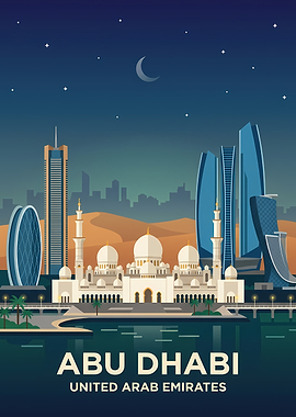 Abu Dhabi Skyline at Night