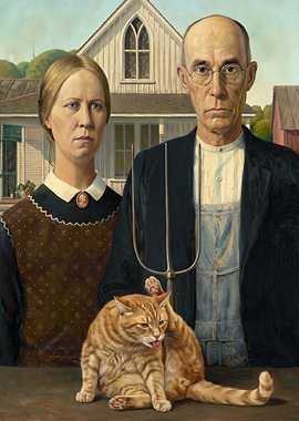 American Gothic with a Cat