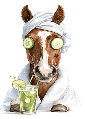 Horse enjoying a spa day