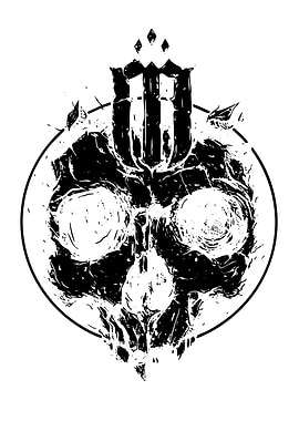 Distressed Skull with Crown