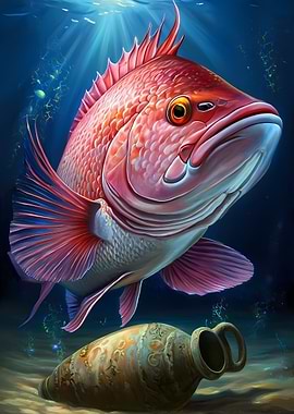 Red Snapper and Ancient Amphora