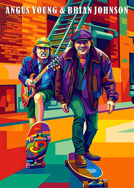 Angus Young & Brian Johnson Pop Art