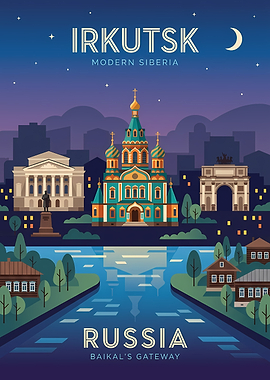 Irkutsk, Russia Travel Poster