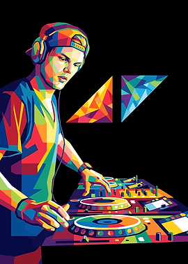 DJ Avicii in Pop Art Style