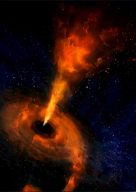 Black Hole with Jet and Nebula