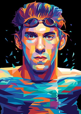 Michael Phelps Pop Art Portrait