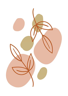 Abstract Floral Shapes and Leaves