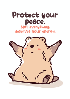 Cute Bear Protecting Peace